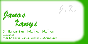 janos kanyi business card